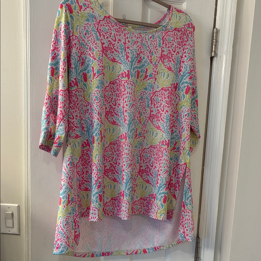 Lulu-B Pink and Blue Floral Tunic